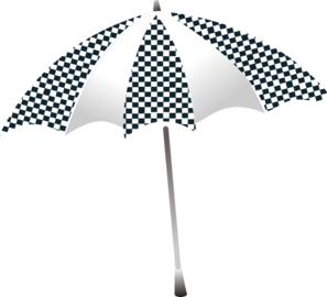 Chequered Umbrella Clip Art